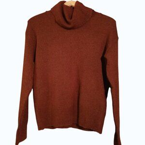 WOOLCITY Burgundy Wool Turtleneck Sweater S EUC